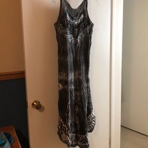 Black/grey vintage look maxi dress or swim coverup
